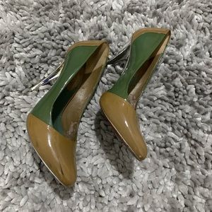Aldo Green & tan heels